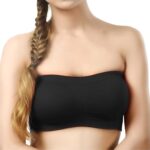 Vn Choice Women’S Non-Padded Non-Wired Seamless Tube Bra For Running, Gym, Fitness, Athletics, Exercise Comfort Sportswear (Black)