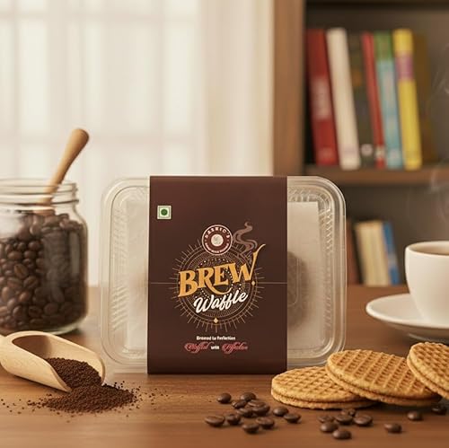 Kashio’S Brew Waffle | Crispy Coffee-Flavored Cream Waffles | Delicious Snack For Coffee Lovers | Crunchy, Sweet Treat For Kids & Adults | Perfect For Tea-Time & Gifting (12 Pieces)
