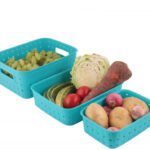 Macarize Plastic Smart Utility Ruff & Tuff Storage Basket Storage Basket(Pack Of 3)