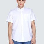Lee Men Solid Casual White Shirt