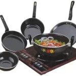 Aggoo Yuva Induction Bottom Non-Stick Coated Cookware Set(Aluminium, 5 – Piece)
