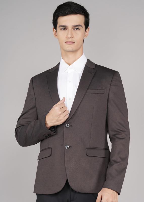 Killer Printed Single Breasted Casual Men Blazer(Brown)
