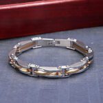 Yellow Chimes Stainless Steel Rhodium Bracelet