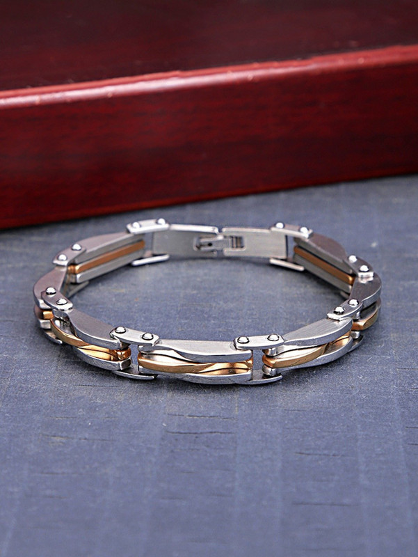 Yellow Chimes Stainless Steel Rhodium Bracelet