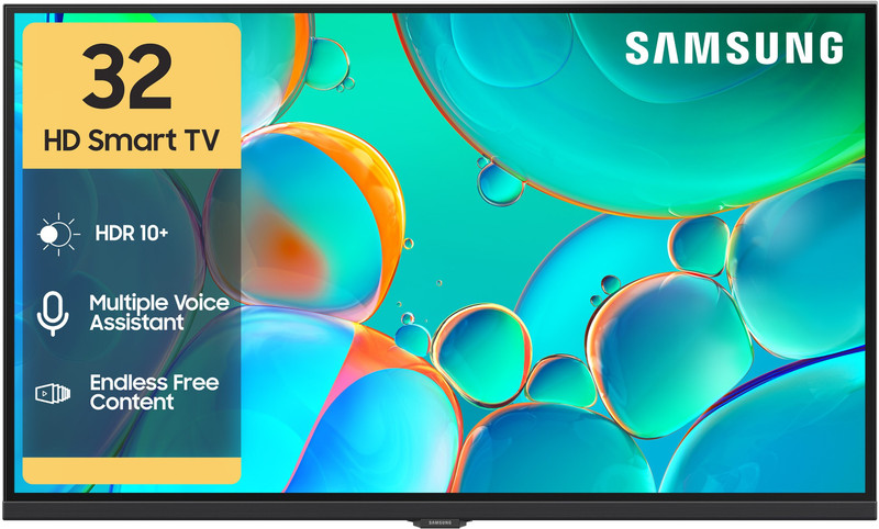 Samsung 80 Cm (32 Inch) Hd Ready Led Smart Tizen Tv 2025 Edition With Voice Assistance Remote Control | 100+ Free Channels | Hdr 10+ Support | Purcolor | Samsung Knox Security | Digital Tuner | Object Tracking Sound Lite | Adaptive Sound | Q-Symphony(Ua32H4500Fuxxl)