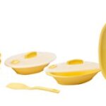 Signoraware Plastic Dinner Set – 23 Pieces, Lemon Yellow