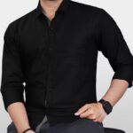 Fubar Men Solid Formal Black Shirt