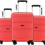 American Tourister Amt Brandon Sp Of 3 (Small 55Cm|Medium 66Cm| Large 75Cm) Br.Coral Cabin & Check-In Set 4 Wheels – 30 Inch