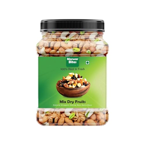 Marwarbites Mixed Dry Fruit Healthy Mixed Nut Dried Almonds, Black Raisins, Cashewnuts, Raisins, Apricot & Many More, Dry Fruits (250Gm)