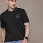 Nautica Solid Men Polo Neck Black T-Shirt