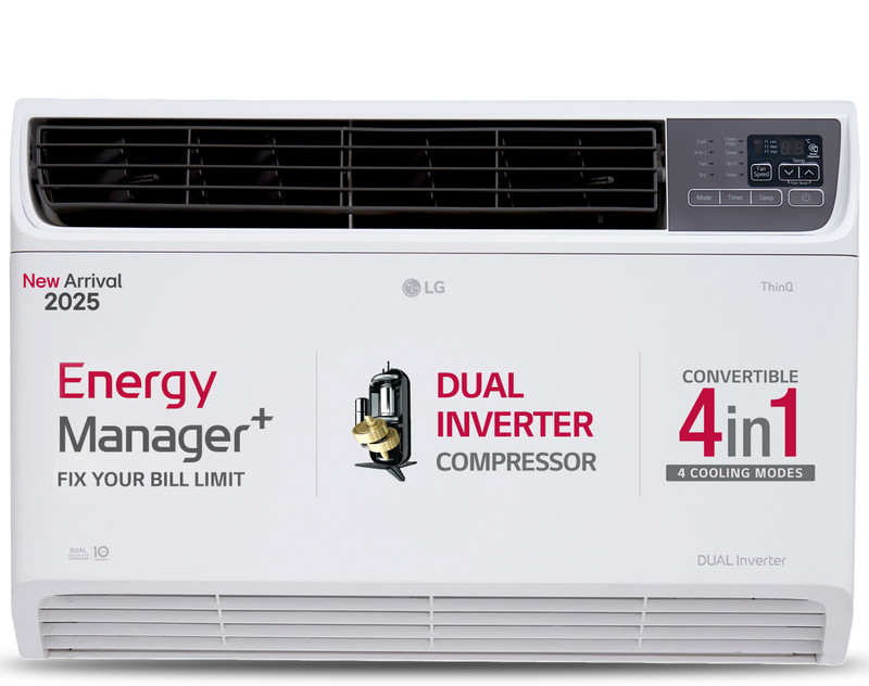 Lg 2025 Model 1.5 Ton 3 Star Window Dual Inverter With Wi-Fi With Energy Manager+,Voice Control, 4 Way Air Swing & Hd Filter Ac(Uw-Q18Wwxa, White)