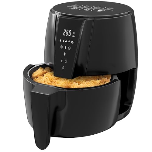 Lifelong Air Fryer | 1 Year Warranty | 1350W, 4.2L, Digital With 6 Presets, Hot Air Circulation, Temperature & Timer Control, Up To 90% Less Oil Usage (Llhfd439, Black)