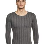 Rupa Men Thermocot Striped Regular Fit Thermal Top (Torrido Rnfs 7001_Black_85_Grey Medium)