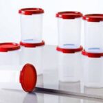 Tupperware Plastic Utility Container  – 440 Ml(Pack Of 8, Red)