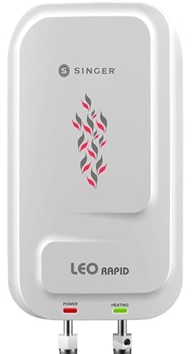 Singer Leo Rapid 5.9 L Instant Water Heater For Kitchen & Bathroom| 3000W Powerful Heating Element Instant Water Heater | Ss Tank | Powerful Copper Element | Isi Mark, (White)