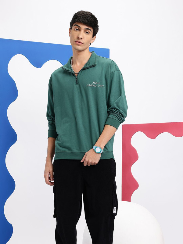 Aeropostale Full Sleeve Solid Men Sweatshirt