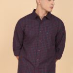 United Colors Of Benetton Men Checkered Casual Maroon Shirt