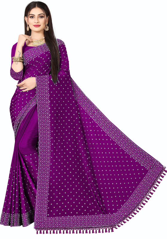 Madhavsaree Self Design Bollywood Chanderi Saree(Purple)