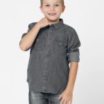 Provogue Boys Washed Casual Grey Shirt