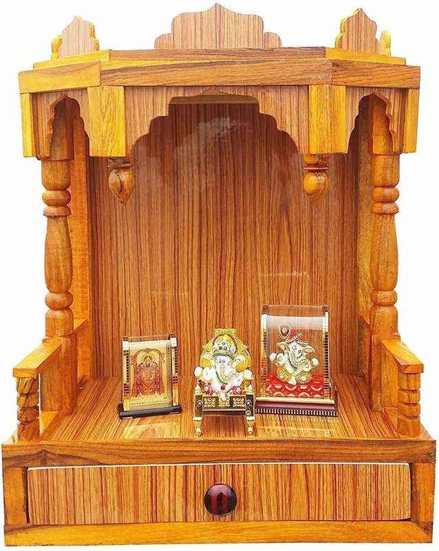 Rudra Enterprises Mandir For Pooja Home Decoration Wall Hanging Temple (Height: 50, Pre-Assembled) Engineered Wood Home Temple(Height: 52, Diy(Do-It-Yourself))