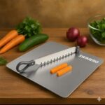 Swimero Cut N Chop Stainless Steel Kitchen Cutter & Chopping Board, Multipurpose 2-In-1 Knife & Board Tool For Effortless Cutting & Chopping