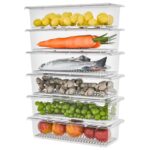 Bd Store Fridge Storage Containers – Set Of Vegetable & Food Storage Boxes For Refrigerator & Freezer, Stackable Plastic Fridge Organizers For Kitchen, Food Storage & Organization (6)