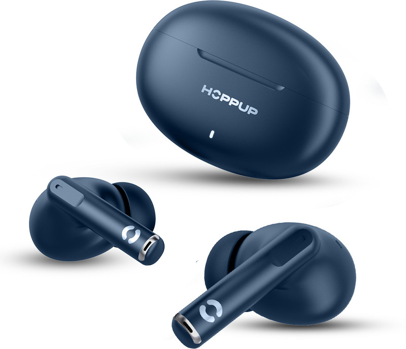 Hoppup S40 Earbuds With 13Mm Drivers, 40H Playtime, Rage Mode,Enc & Type-C Bluetooth Gaming(Blue, True Wireless)