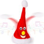 Zest 4 Toyz Musical Santa Cap Singing & Shaking Electric Xmas Santa Party Hat For Adults Kids Swing Funny Toy Hat Red Plush Velvet Christmas Decoration (Pack Of 1)