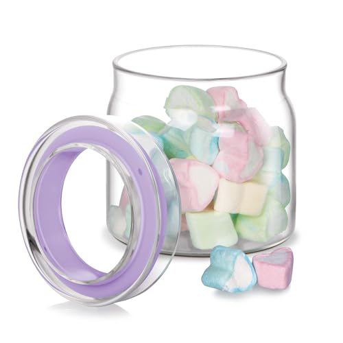 Treo By Milton Alin Jar With Glass Lid, 500 Ml, Transparent |Microwave Safe | Food Storage Container | Snacks, Cookies, Dry Fruits, Spices, Pickles