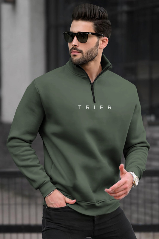 Tripr Full Sleeve Solid Men Sweatshirt