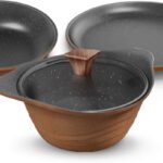 Preethi Artistic Die Cast Non Stick Set 27Cm Tawa,24Cm Fry Pan,Kadai 24Cm With Glass Lid Non-Stick Coated Cookware Set(Aluminium, 3 – Piece)