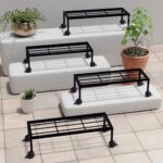 Lifelong Set Of 4 Flower Pot / Plant Stand With Wheeles For Indoor & Outdoor | 120 Kg Capacity | Metal Plant Stand For Balcony, Garden / Patio, Home Decoration | Anti Rust Plant Shelf /Pot Rack, Black