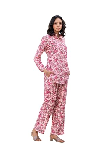 Kalaanj Reyon Bland Regular Women Kurta Set (Kalss24Sk-6_Sp-64-L_Pink