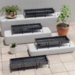 Lifelong Metal Set Of 4 Plant Stand With Detachable Tray & 65Kg Capacity,Rustfree Pot Stand For Outdoor & Indoor Planters,Gamla,Flowerpot,Plant Stands For Balcony & Living Room Décor(Black,24 Inch)