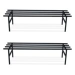 Bonkaso Heavy Duty Rectangle Plant Stand: 76X24X18 Cm, Black – Set Of 2, Modern Design For Indoor & Outdoor Use, Sturdy, Anti-Rust Planter Stand For Garden, Balcony, Patio