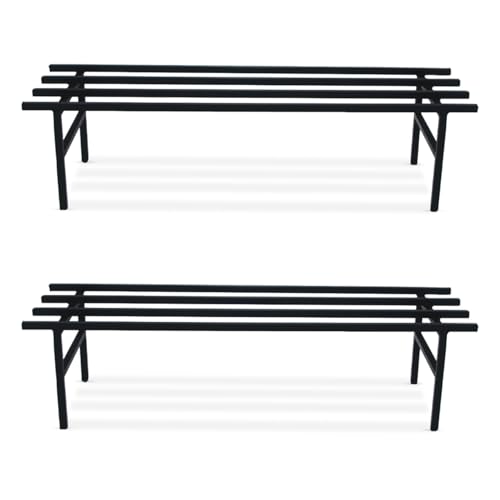 Bonkaso Heavy Duty Rectangle Plant Stand: 76X24X18 Cm, Black – Set Of 2, Modern Design For Indoor & Outdoor Use, Sturdy, Anti-Rust Planter Stand For Garden, Balcony, Patio