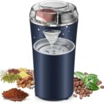 Portable Electric Coffee Grinder Spice & Coffee Bean Grinder Stainless Steel 4 Blade Mixer Grinder For Masala & Herb Push Button Control Durable Grinding Machine For Dry Item (Medium)