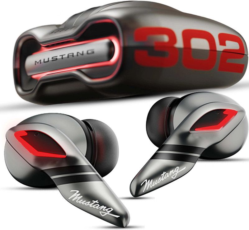 Goboult Mustang Torq 60Hrs, App Support, 4Mic Enc, Breathable Led, 5.4V Bluetooth(Silver, True Wireless)