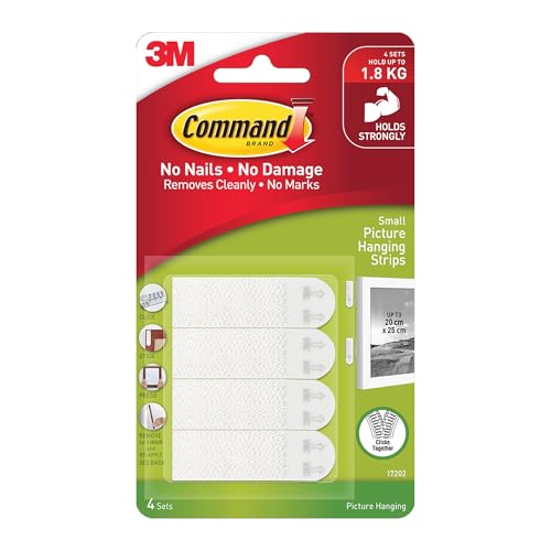 Command Small Pack Of 4 Pairs Picture Hanging Foam Strips, White,Form
