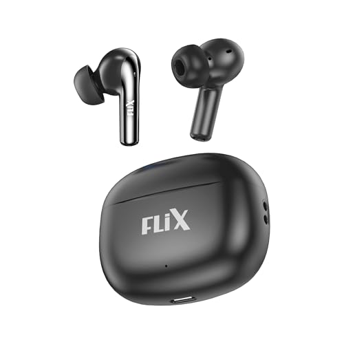 Flix (Beetel T16 Nitro Buds True Wireless In Ear, Bluetooth V5.3(Quick Paring), 10Mm Super Bass Drivers, Ipx4 Rated, Dual Mic, Touch Controls, 50Hrs Playback, Ai Voice Assistant (Xtw-T16)(Black/Grey)