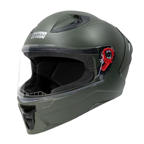 Studds Raider Isi Certified Full Face Motorcycling Helmet For Men And Women With Spoiler And Clear Visor (Green – Xl)