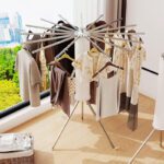Luppra Aluminium, Plastic Floor Cloth Dryer Stand Aluminium Clothes Drying Rack – 16-Rod Portable Stand(1 Tier)