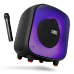 Zebronics Sound Feast 800,Portable Party Bluetooth Speaker,55 Watts,6 Hours Playback,6.5 Inch Powerful Driver,Wireless Mic,Karaoke,Mobile Holder,Rgb,Tws | Usb | Aux | 6.3Mm Mic,Deep Bass,Black