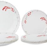 Larah By Borosil Verona Opalware 18 Pcs Dinner Set, Opal Glass Dinner Plates & Bowls, Crockery Set For Dining, Microwave Safe