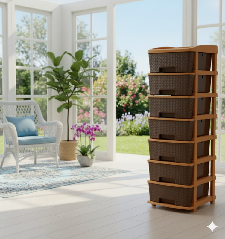 Maxtid 7 Compartments Plastic Pp(Brown)