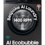 Samsung 9 Kg, 5 Star, Ai Ecobubble, Super Speed, Wi-Fi, Hygiene Steam With Inbuilt Heater, Digital Inverter, Fully-Automatic Front Load Washing Machine (Ww90Dg5U24Axtl, Inox)