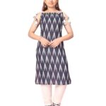 Aarika Girls Navy Blue Colour Cotton Printed Kurti (Kurti-K-Tr-06-Navy-Blue-32)