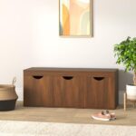 Amazon Brand – Solimo Sauron Engineered Wood 3 Door Shoe Rack (Walnut Finish)