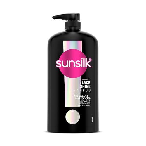 Sunsilk Stunning Black Shine Shampoo 1 L|| With Amla + Oil & Pearl Protein|| Gives Shiny|| Moisturised And Fuller Hair – Paraben Free