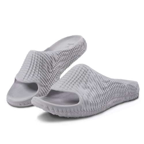 Yoho All-Terrain Sliders For Men | Cushioned Slippers| Lightweight | Waterproof | Dove Grey- Uk 10